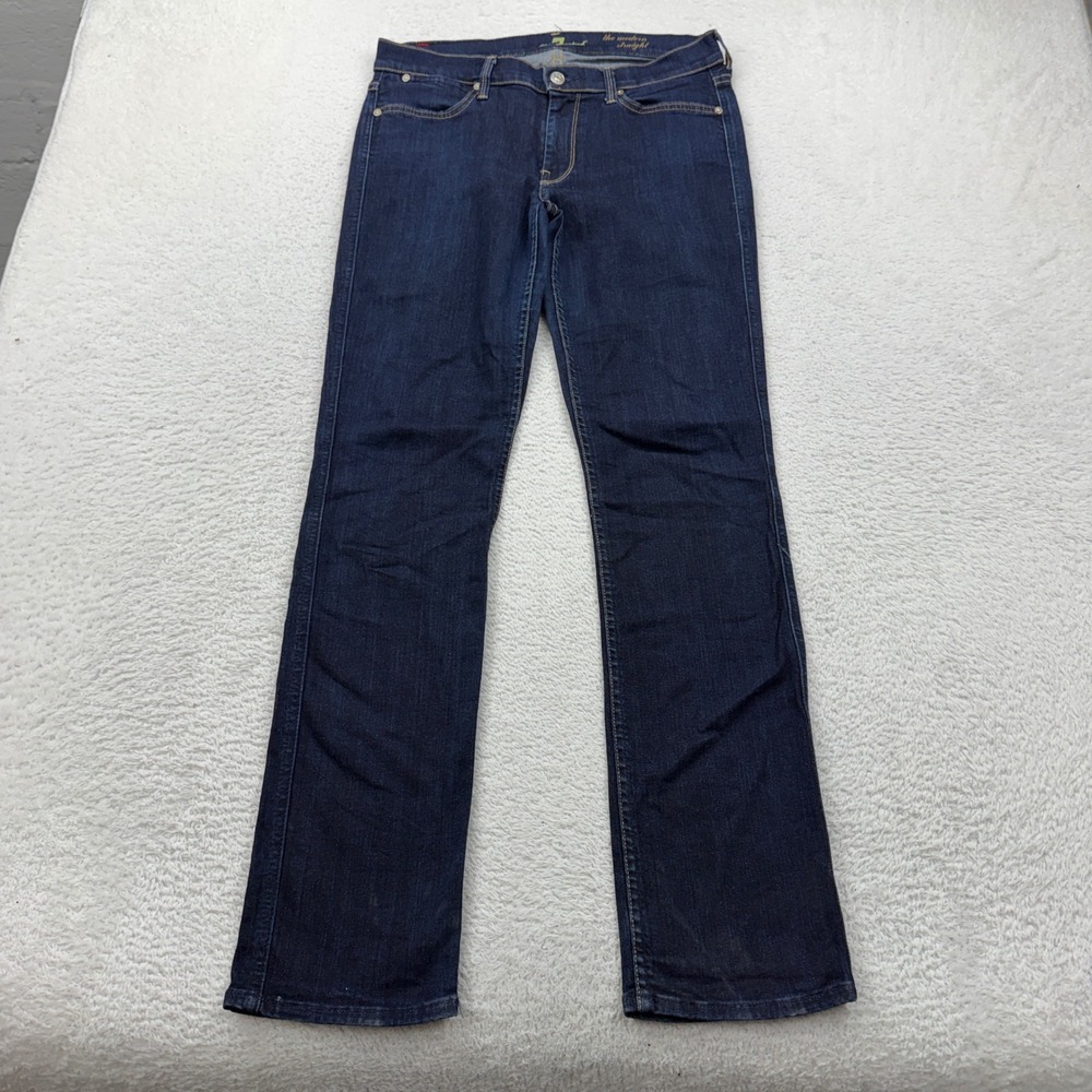 7 For All Mankind Men’s The Modern Straight Jeans Dark Indigo 31x30 USA